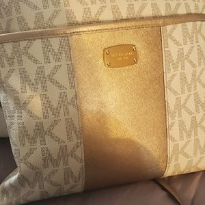 Mk purse large crossbody gold cream